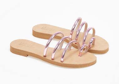 Σανδάλια ελληνικής κατασκευής με toe ring - Ροζ - Issue - 