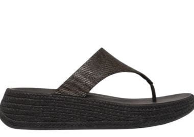 Σανδάλια Fitflop F-Mode Jute Toe Post HP7-001-BLACK Γυναικείο - Fitflop - 