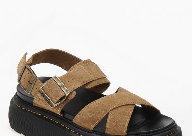 Σανδάλια flatform χιαστί με chunky σόλα - Κάμελ - Issue - 