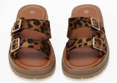 Σανδάλια flatform chunky με ρυθμιζόμενα ζωνάκια - Λεοπάρ - Issue - 