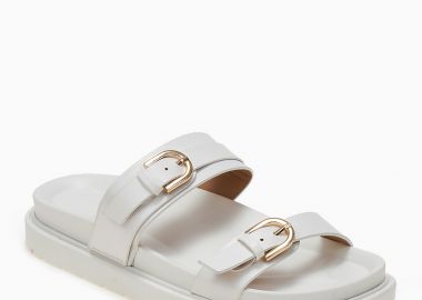 Σανδάλια flatform εξώφτερνα με αγκράφες - Λευκό - Issue - 