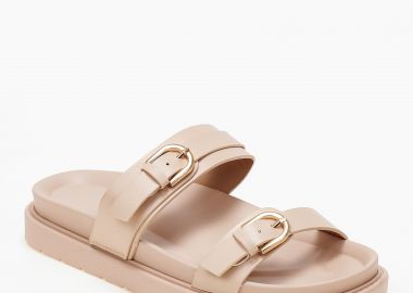 Σανδάλια flatform εξώφτερνα με αγκράφες - Nude - Issue - 