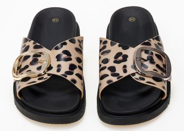 Σανδάλια flatform με αγκράφες - Λεοπάρ - Issue - 