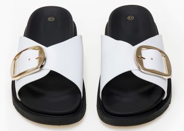 Σανδάλια flatform με αγκράφες - Λευκό - Issue - 