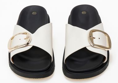 Σανδάλια flatform με αγκράφες - Μπεζ - Issue - 