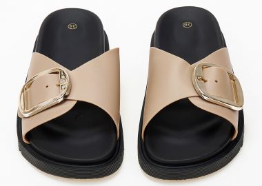 Σανδάλια flatform με αγκράφες - Πούρο - Issue - 