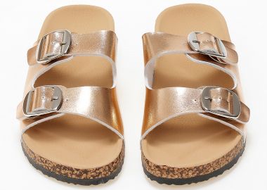 Σανδάλια flatform με αγκράφες - Rose Gold - Issue - 