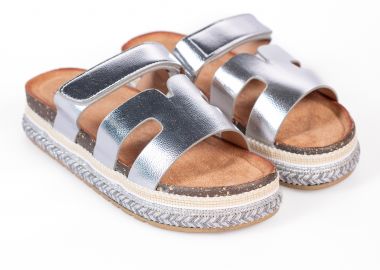 Σανδάλια flatform με boho διακόσμηση - Ασημί - Issue - 