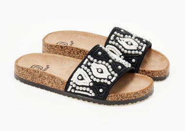 Σανδάλια flatform με boho σχέδιο - Μαύρο - Issue - 