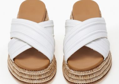 Σανδάλια flatform με χιαστί φάσες - Λευκό - Issue - 