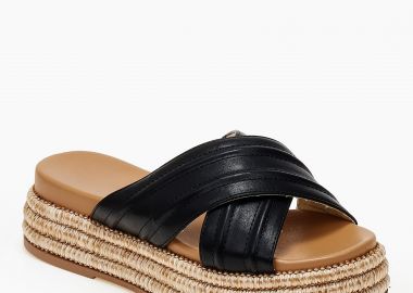 Σανδάλια flatform με χιαστί φάσες - Μαύρο - Issue - 