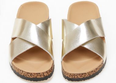 Σανδάλια flatform με χιαστί σχέδιο - Χρυσό - Issue - 