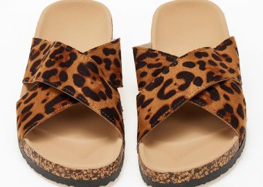 Σανδάλια flatform με χιαστί σχέδιο - Λεοπάρ - Issue - 