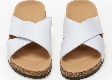 Σανδάλια flatform με χιαστί σχέδιο - Λευκό - Issue - 