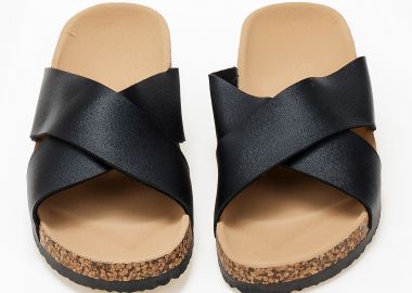 Σανδάλια flatform με χιαστί σχέδιο - Μαύρο - Issue - 