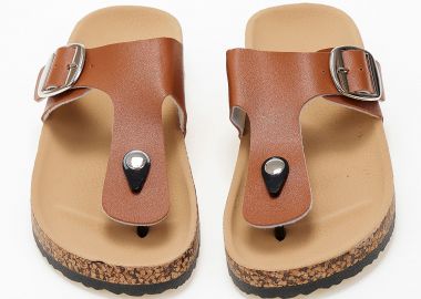 Σανδάλια flatform με δίχαλο - Κάμελ - Issue - 