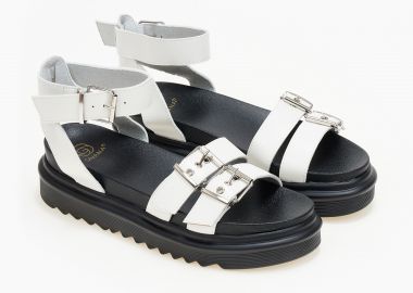 Σανδάλια flatform με δύο τόκες - Λευκό - Issue - 