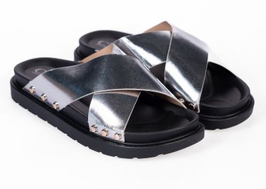 Σανδάλια flatform με φάσες χιαστί - Ασημί - Issue - 