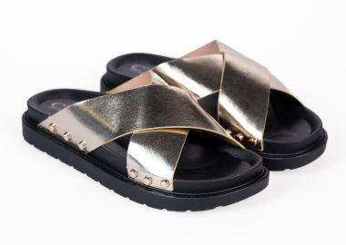 Σανδάλια flatform με φάσες χιαστί - Χρυσό - Issue - 