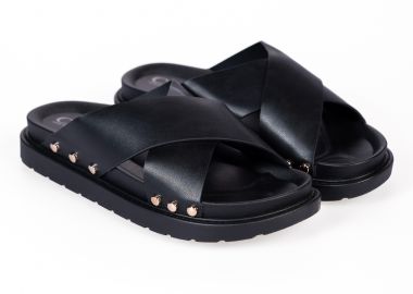 Σανδάλια flatform με φάσες χιαστί - Μαύρο - Issue - 