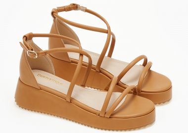 Σανδάλια flatform με φτέρνα - Κάμελ - Issue - 