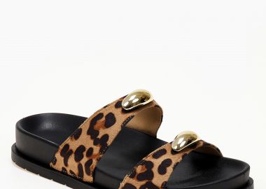 Σανδάλια flatform με μεταλλικές λεπτομέρειες - Λεοπάρ - Issue - 
