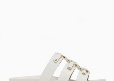 Σανδάλια flatform με μεταλλικές λεπτομέρειες - Λευκό - Issue - 