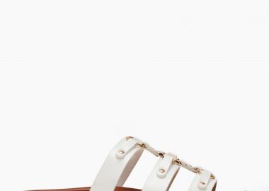 Σανδάλια flatform με μεταλλικές λεπτομέρειες - Λευκό - Issue - 