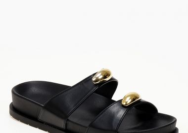 Σανδάλια flatform με μεταλλικές λεπτομέρειες - Μαύρο - Issue - 