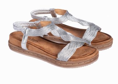 Σανδάλια flatform με πλεκτό σχέδιο - Ασημί - Issue - 