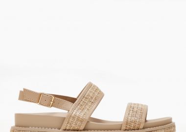 Σανδάλια flatform με ψάθα - Πούρο - Issue - 