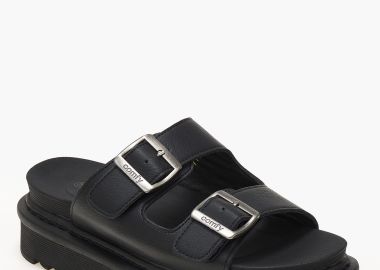 Σανδάλια flatform με ψηλή σόλα και αγκράφες - Μαύρο - Issue - 