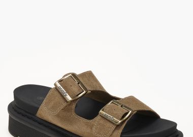 Σανδάλια flatform με ψηλή σόλα και αγκράφες - Πράσινο - Issue - 