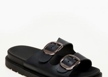 Σανδάλια flatform με ρυθμιζόμενα λουράκια - Μαύρο - Issue - 