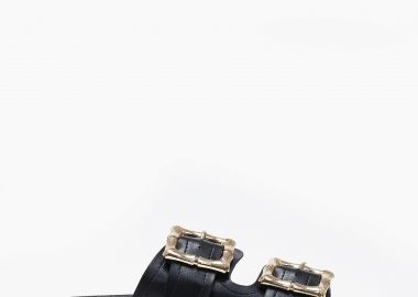 Σανδάλια flatform με ρυθμιζόμενα λουριά και αγκράφες - Μαύρο - Issue - 