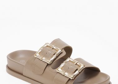 Σανδάλια flatform με ρυθμιζόμενα λουριά και αγκράφες - Πούρο - Issue - 