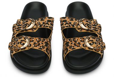 Σανδάλια flatform με ρυθμιζόμενες φάσες και τρουκς - Λεοπάρ - Issue - 