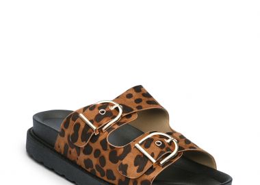 Σανδάλια flatform με ρυθμιζόμενες ζώνες και αγκράφες - Λεοπάρ - Issue - 