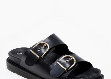 Σανδάλια flatform με ρυθμιζόμενες ζώνες και αγκράφες - Μαύρο - Issue - 