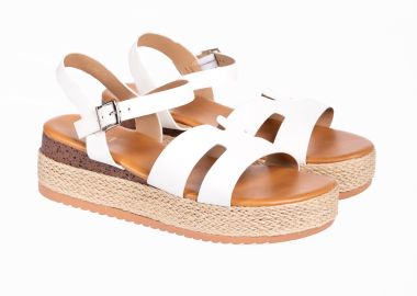 Σανδάλια flatform με σχοινί στη σόλα - Λευκό - Issue - 