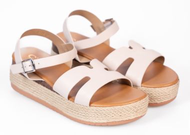 Σανδάλια flatform με σχοινί στη σόλα - Μπεζ - Issue - 