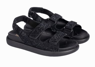 Σανδάλια flatform με στρας - Μαύρο - Issue - 