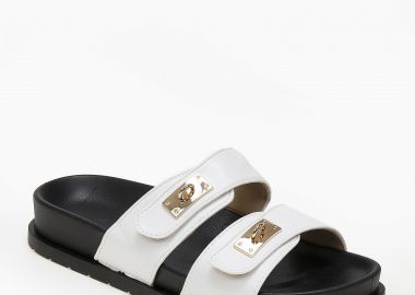 Σανδάλια flatform με suede φάσες - Λευκό - Issue - 