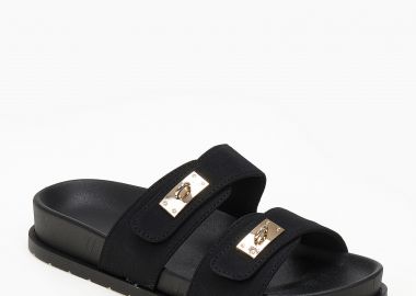 Σανδάλια flatform με suede φάσες - Μαύρο - Issue - 