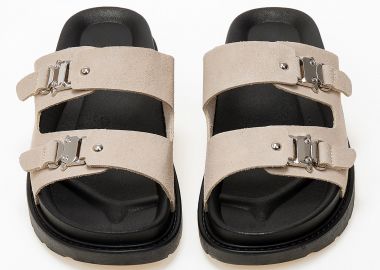 Σανδάλια flatform με suede φάσες - Μπεζ - Issue - 