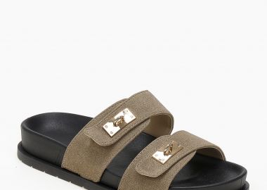 Σανδάλια flatform με suede φάσες - Πούρο - Issue - 