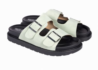 Σανδάλια flatform με suede υφή - Πράσινο - Issue - 