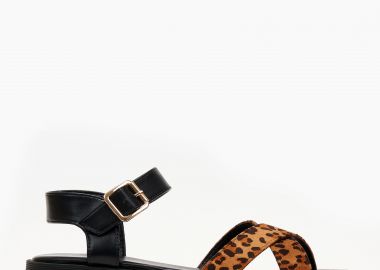 Σανδάλια flatform με τρακτερωτή σόλα - Λεοπάρ - Issue - 