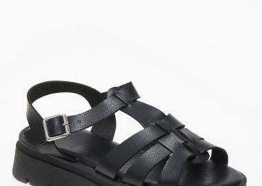 Σανδάλια flatform με τρακτερωτή σόλα - Μαύρο - Issue - 