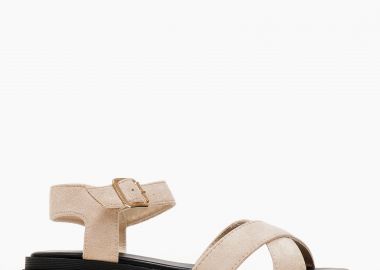 Σανδάλια flatform με τρακτερωτή σόλα - Μπεζ - Issue - 